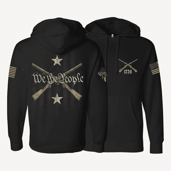 Warrior USA We The People Bold Hoodie - Cotton Blend, Screen Printed in The USA, American Made, Regular Fit, Black, 3X-Large