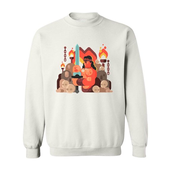 Warrior With Barbarian Sword Sweatshirt Men -Image by Shutterstock, Male XX-Large