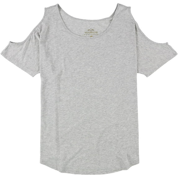 Warrior Womens Cold Shoulder Basic T-Shirt, Grey, Large