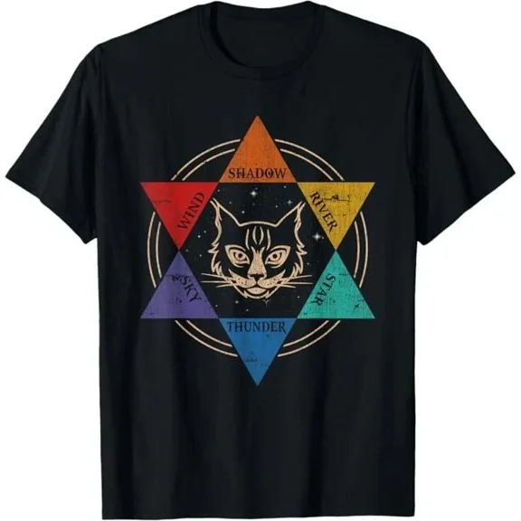 Warrior cats Wind Shadow River Star Thunder Sky T-Shirt S-5XL