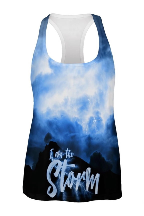 Warrior's Fate I Am The Storm All Over Womens Work Out Tank Top Multi LG