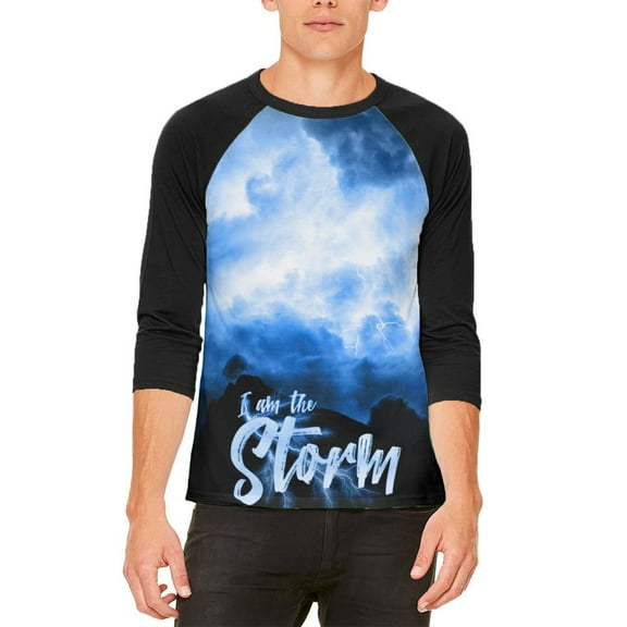 Warrior's Fate I Am The Storm Mens Raglan T Shirt White-Black SM