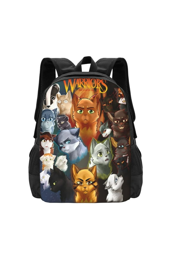 Warriors Cat Backpack Casual College Bookbag Laptop Travel Backpacks Business Large Capacity Adult Bags