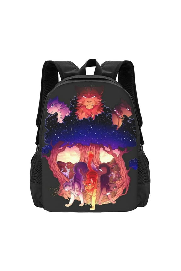 Warriors Cat Backpack Casual College Bookbags Laptop Travel Backpacks Business Large Capacity Adult Bags