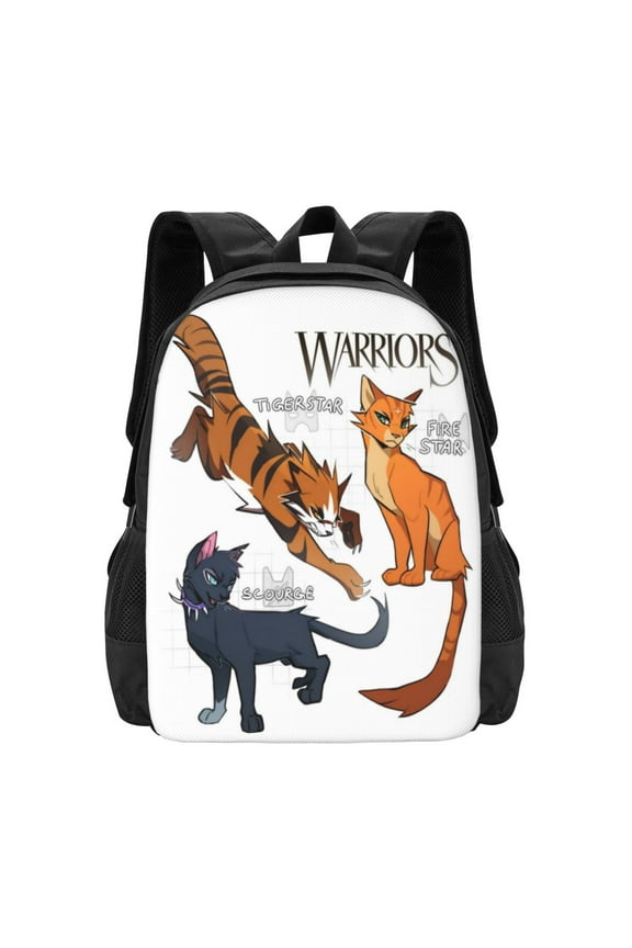 Warriors Cat Backpack Lightweight College Bookbag Laptop Travel Backpacks Work Large Capacity Adult Bags