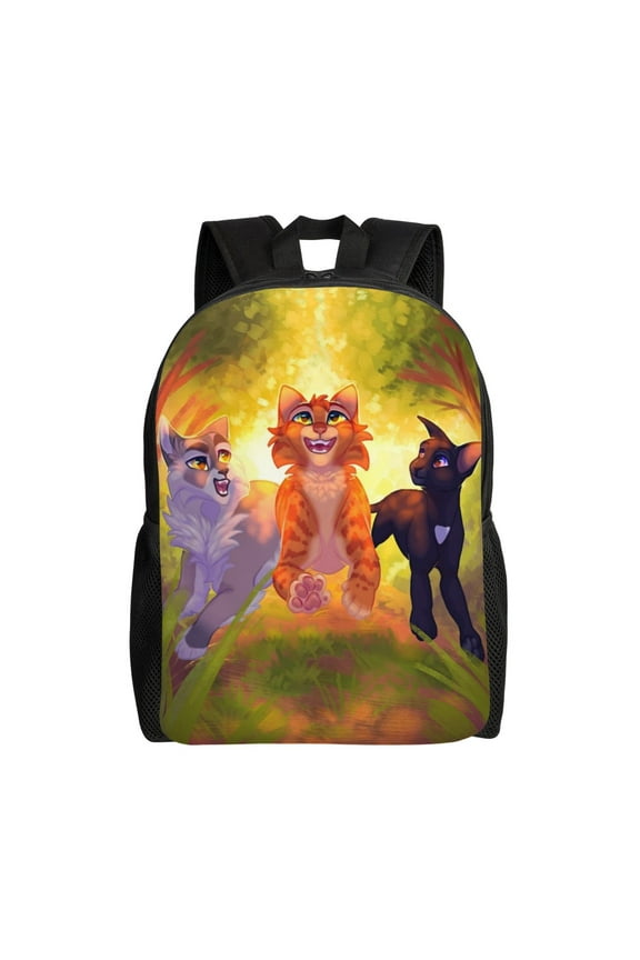 Warriors Cat Backpack Lightweight Daypack Large Capacity Travel Work School Back Pack Novelty Backpacks Laptop Bag