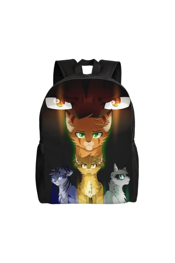 Warriors Cat Backpack Lightweight Daypack Large Capacity Travel Work School Back Pack Novelty Book Bag Laptop Bag