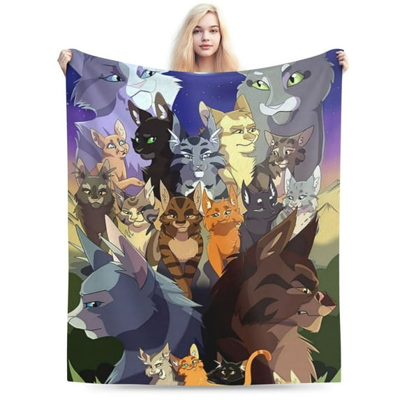 Warriors Cats Blanket, Super Soft Throw Blanket For Bed Sofa Couch, Cozy Flannel Blanket For Bedroom Livingroom, 80"X60"