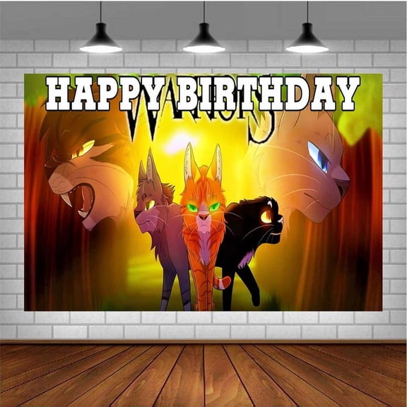 Warriors Cats Taspestry Post Banner Backdrop Background Wall Decor Party Supplies