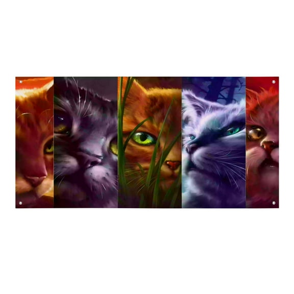Warriors Cats-Theme Backdrops Banner Birthday Party Decor Supplies Personalized Party Backdrop Decoration,5x3ft150x90cm
