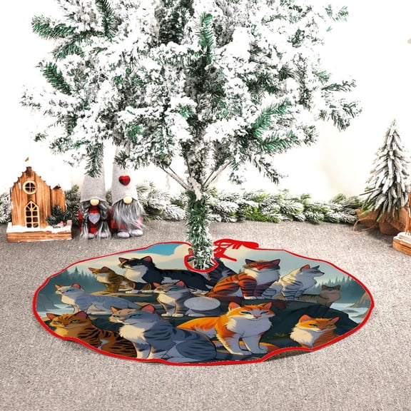 Warriors Cats themed Christmas Tree Skirt 48inch premium collectible decor