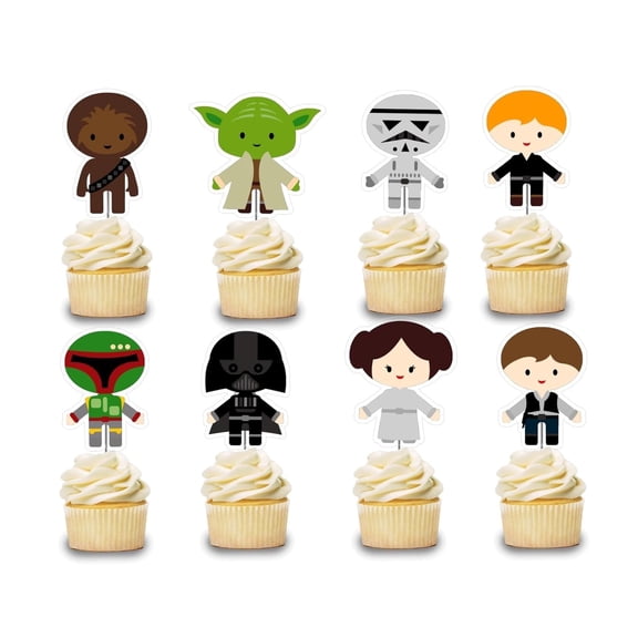Galaxy Warrior Cupcake Toppers 12 Count | Space Sci-Fi Party Decorations | Cardstock Dessert Picks by thehappyswan