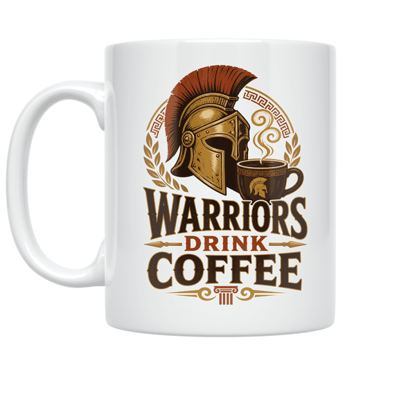 Warriors Drink Coffee - Roman Empire Fan - 11 oz Ceramic Coffee Mug