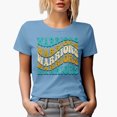 thumbnail image 1 of Warriors, Groovy Retro Wavy Text Merch Gift, Baby Blue T-Shirt, XL, 1 of 5