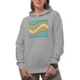 thumbnail image 1 of Warriors, Groovy Retro Wavy Text Merch Gift, Heather Grey Hooded Sweatshirt or Hoodie, Small, 1 of 5
