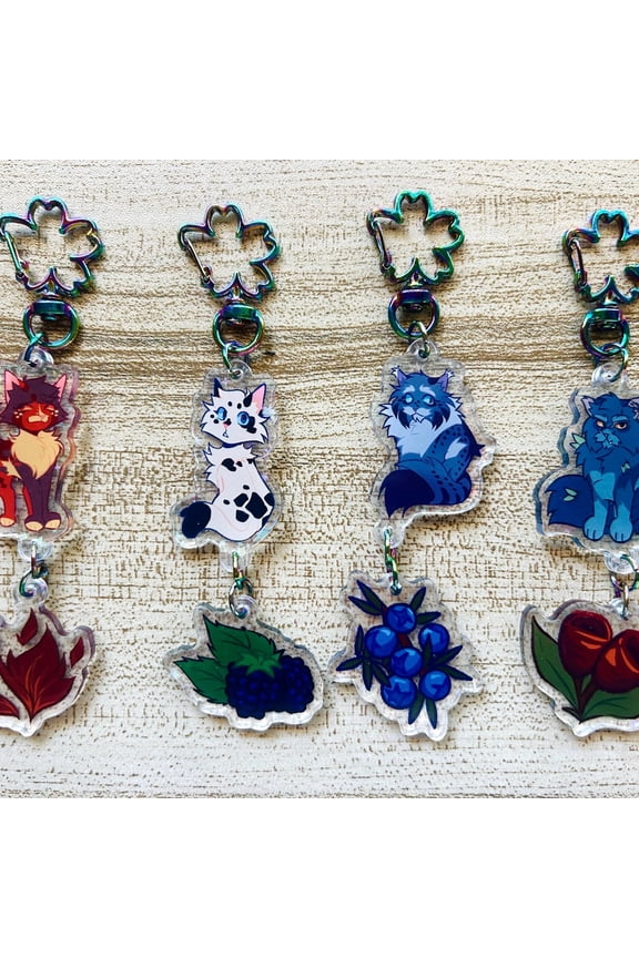 Warriors Med Cat-Inspired Holographic Connection Keychains (1 keychain)