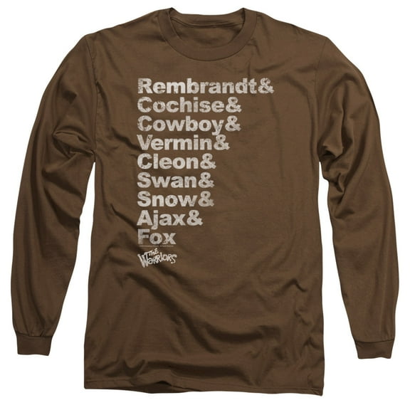 Warriors Roster Long Sleeve Adult 18/1 T-Shirt Coffee