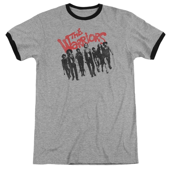 Warriors The Gang Adult Ringer T-Shirt Heather Black