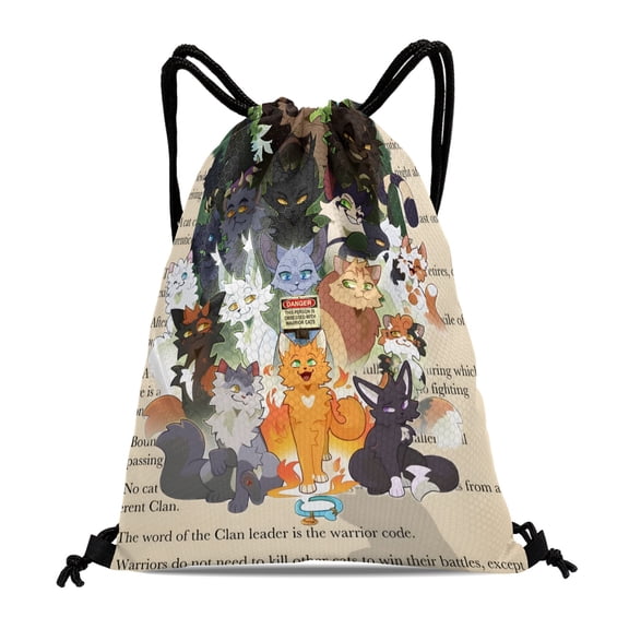 Warriors cats Convenient Gym Bag:Waterproof, ideal for hiking, swimming, travel, beach, and shopping, sized at 15.7*17.7 inches (40cm45cm.