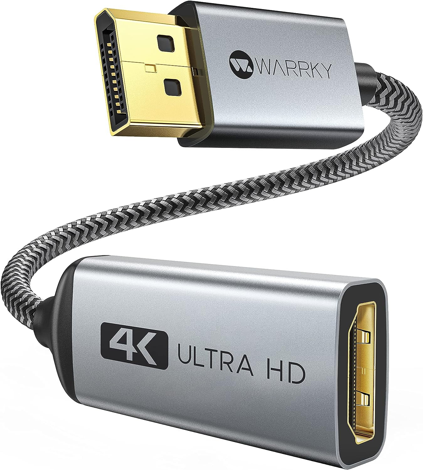 Warrky 4K DisplayPort to HDMI Adapter Cable, (2K 60Hz, 1080p 120Hz