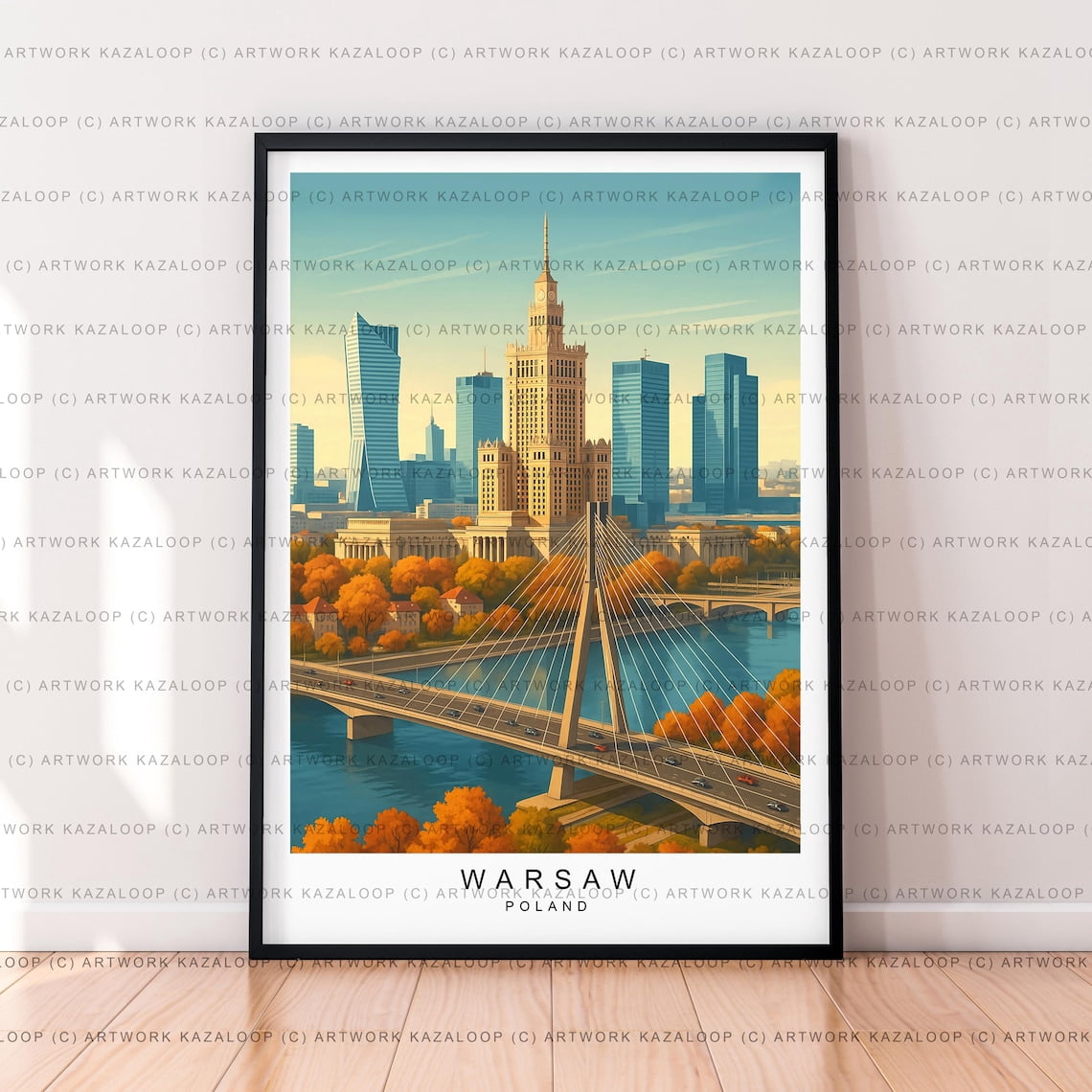 Warsaw Poland Illustration Travel Scenic Landscape Poster, Travel ...