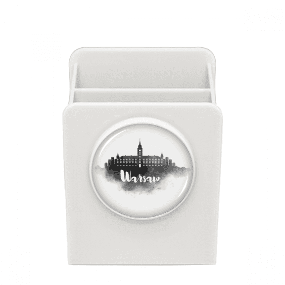 Warsaw Poland Landmark Ink City Desk Pencil Holder Cup Pen Organizer