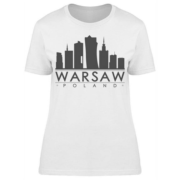 Warsaw Skyline Silhouette T-Shirt Women -Image by Shutterstock, Female Small