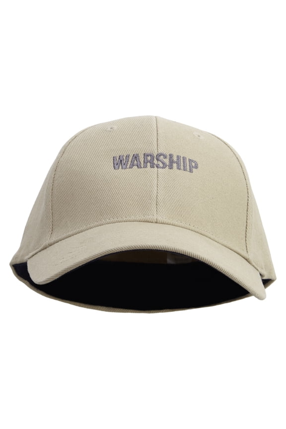 Warship Embroidered Low Profile Washed Flex Cap - Khaki OSFM