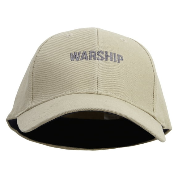 Warship Embroidered Low Profile Washed Flex Cap - Khaki OSFM