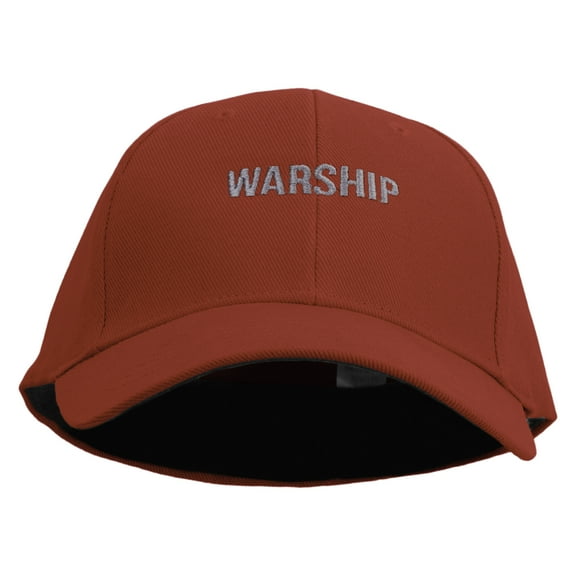 Warship Embroidered Low Profile Washed Flex Cap - Red OSFM