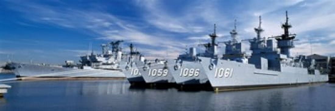 Warships at a naval base Philadelphia Philadelphia County Pennsylvania USA Canvas Art - Panoramic Images (18 x 6)