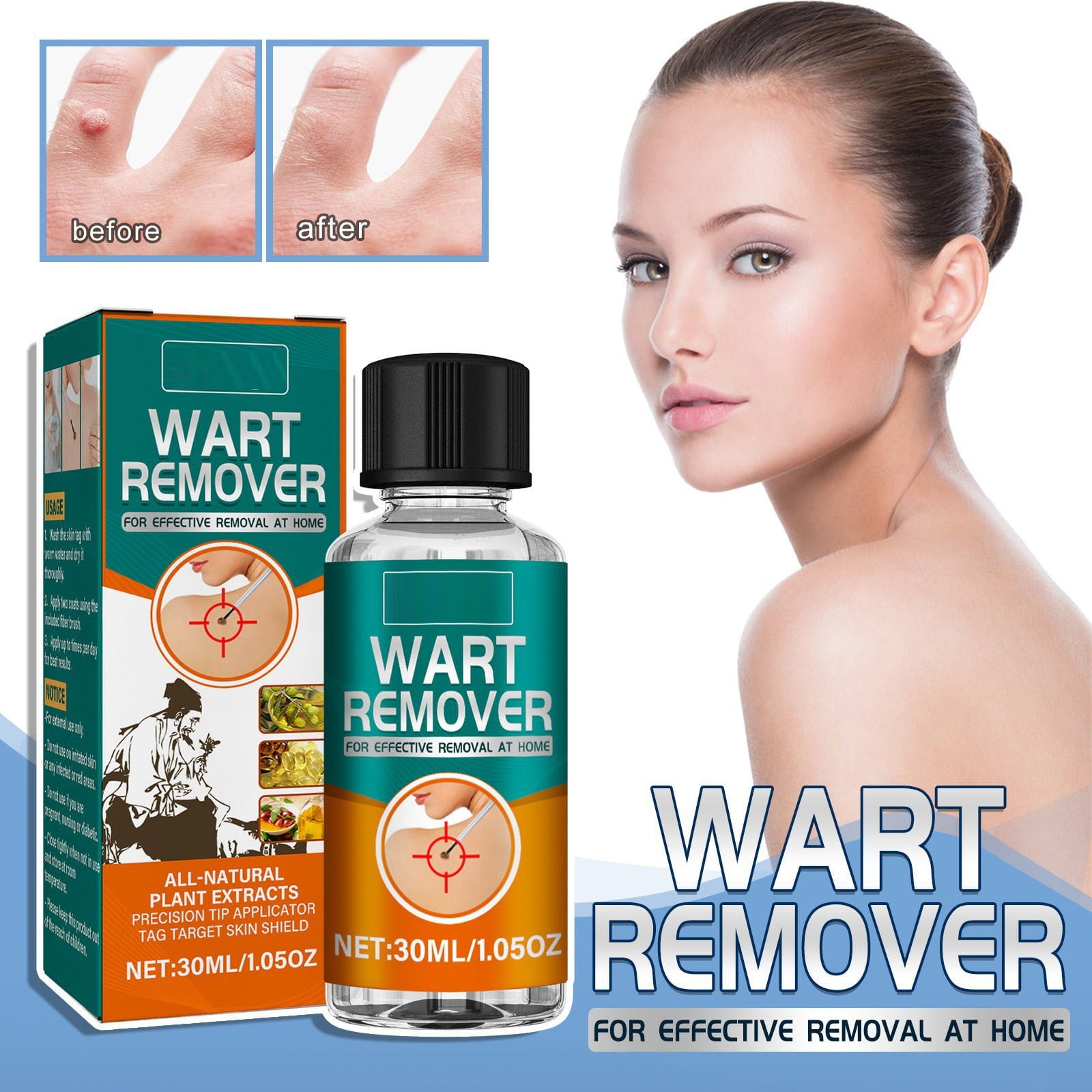 Wart Remover Liquid for Feet Salicylic Acid Plantar Wart Corn Remover Treatment for Toes Foot