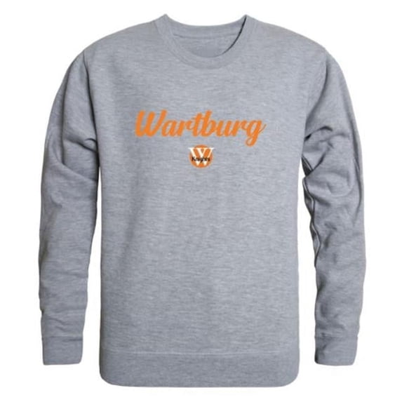 Wartburg College Knights Script Crewneck Sweatshirt, Heather Grey - Small