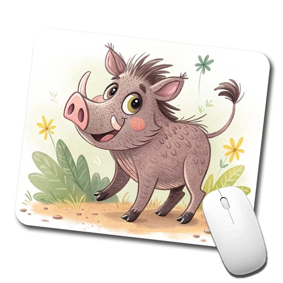 Warthog Children's Illustration Style Mouse Pad Low Profile Gaming Mat