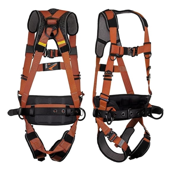 Warthog MAXX - Safety Harness for Construction  Fall Protection Equipment with Removable Belt and Lumbar Support, Side D-Rings, and Padding, OSHA & ANSI Compliant (L-XL)