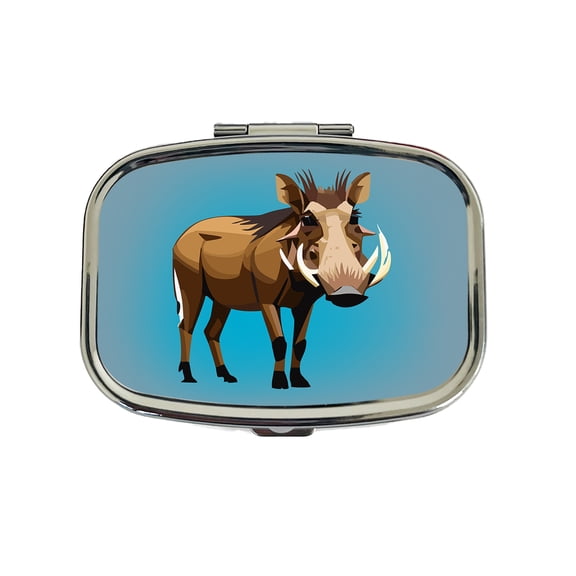 Warthog Pig Standing Small Travel Handbag Pill Box Case