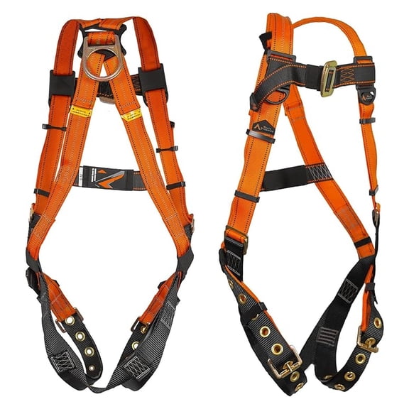 Warthog Safety Harness for Construction – Fall Protection Harness with Back D-Ring, Fall Indicators, & Chest and Leg Buckles, OSHA & ANSI Compliant (XXL)