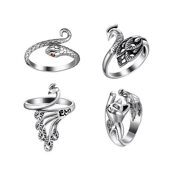 Wartleves Crochet Tension, Fashion Ring, 4 Pack