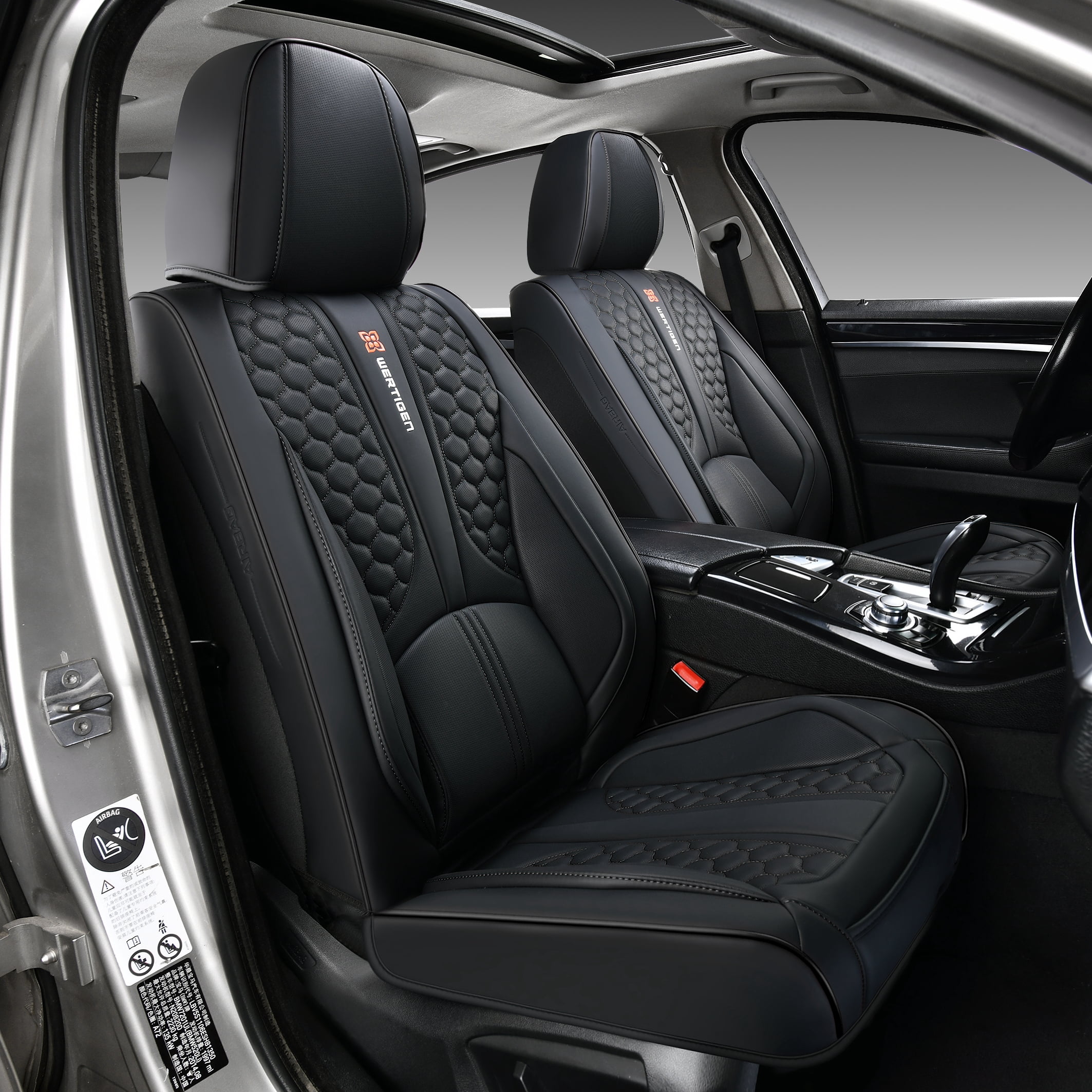 Wartlyen Car Seat Covers，Front and Rear, Fits Ford Ranger 2022, Black 5 ...