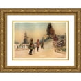 thumbnail image 1 of Warwick Goble 24x18 Gold Ornate Framed and Double Matted Museum Art Print Titled - The Two Courtiers Presenting Cienzo to the King (1911), 1 of 4