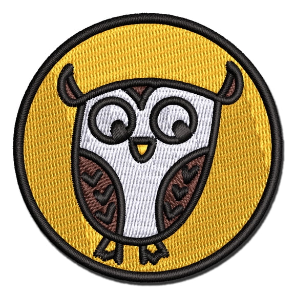 Wary Owl Applique Multi-Color Embroidered Hook & Loop Patch - 3 Inch Medium