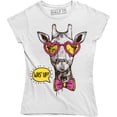 thumbnail image 1 of Was' Up Giraffe Funny Cute Graphic Animal Women's T-Shirt, 1 of 4