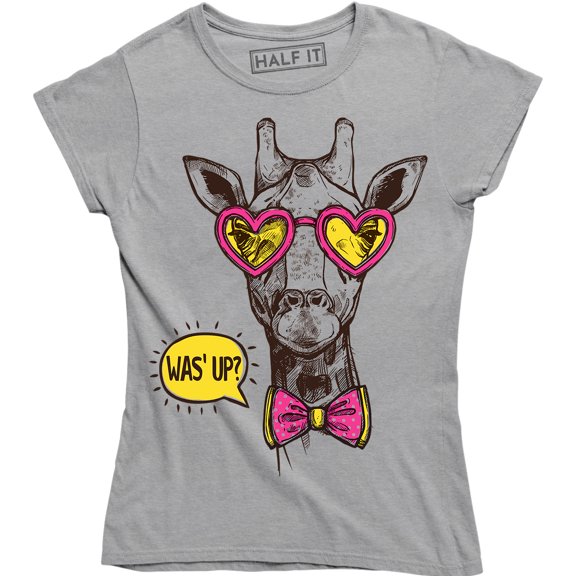 Was' Up Giraffe Funny Cute Graphic Animal Women's T-Shirt