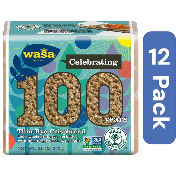 Wasa Flax Poppyseed Rye Crispbread 8.6 oz (Pack Of 12)