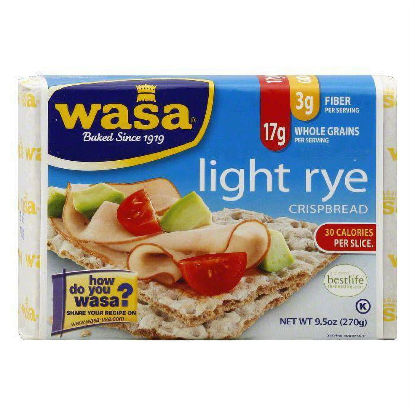 Wasa light rye crispbread, 9.5 oz, (pack of 12) 