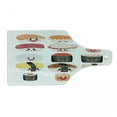 thumbnail image 1 of Wasabi Cutting Board, Funny Cartoon Sushi Characters with Various Facial Expression on Plain Backdrop, Decorative Tempered Glass Cutting and Serving Board, in 3 Sizes, by Ambesonne, 1 of 2
