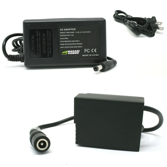 Wasabi Power AC Power Adapter Kit with DC Coupler for Panasonic DMW-BLC12, DMW-DCC8, DMW-AC8
