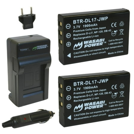 Wasabi Power Battery (2-Pack) and Charger for Fujifilm NP-120