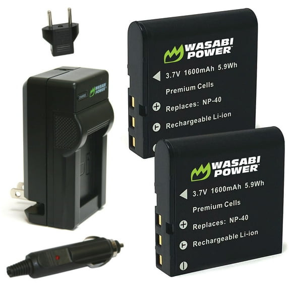 Wasabi Power Battery (2-Pack) and Charger for Kodak LB-060