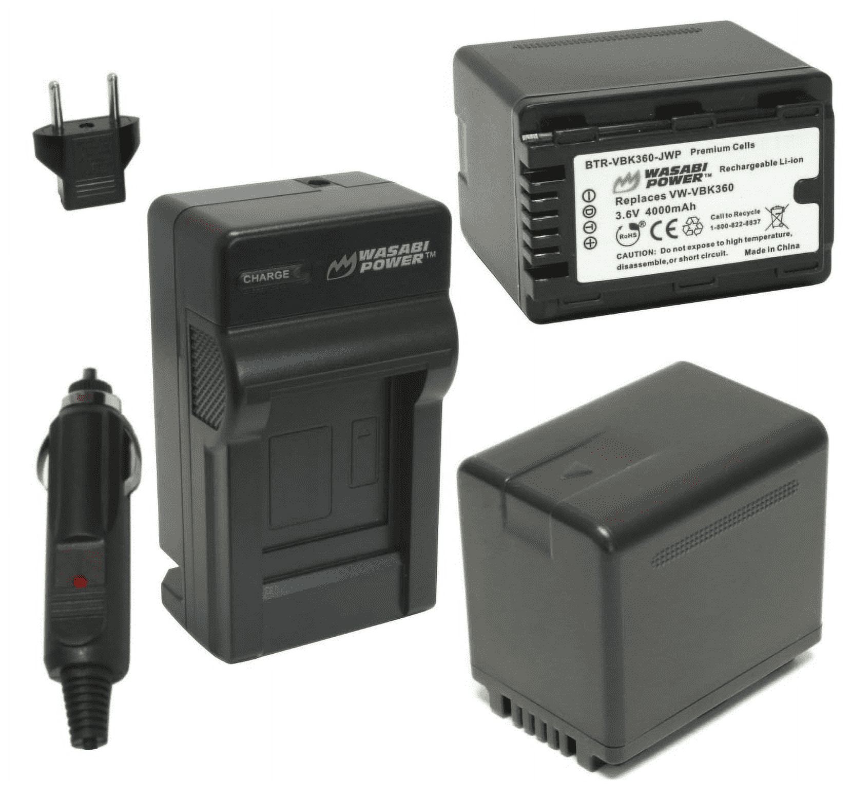 Wasabi Power Battery (2-Pack) and Charger for Panasonic VW-VBK360 - image 1 of 3